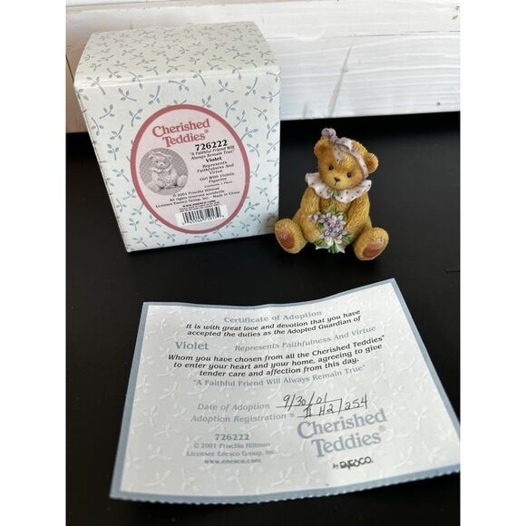 Cherished Teddies Other - Cherished Teddies 726222 Violet "A Faithful Friend Will Always Remain True"